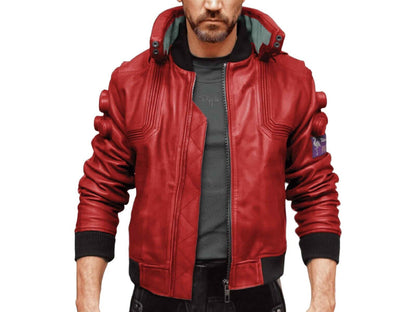 Real Genuine Leather Jacket In Red