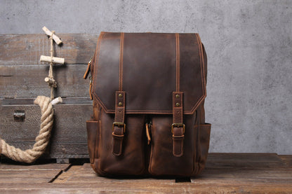 Real Leather Backpack Laptop Bag