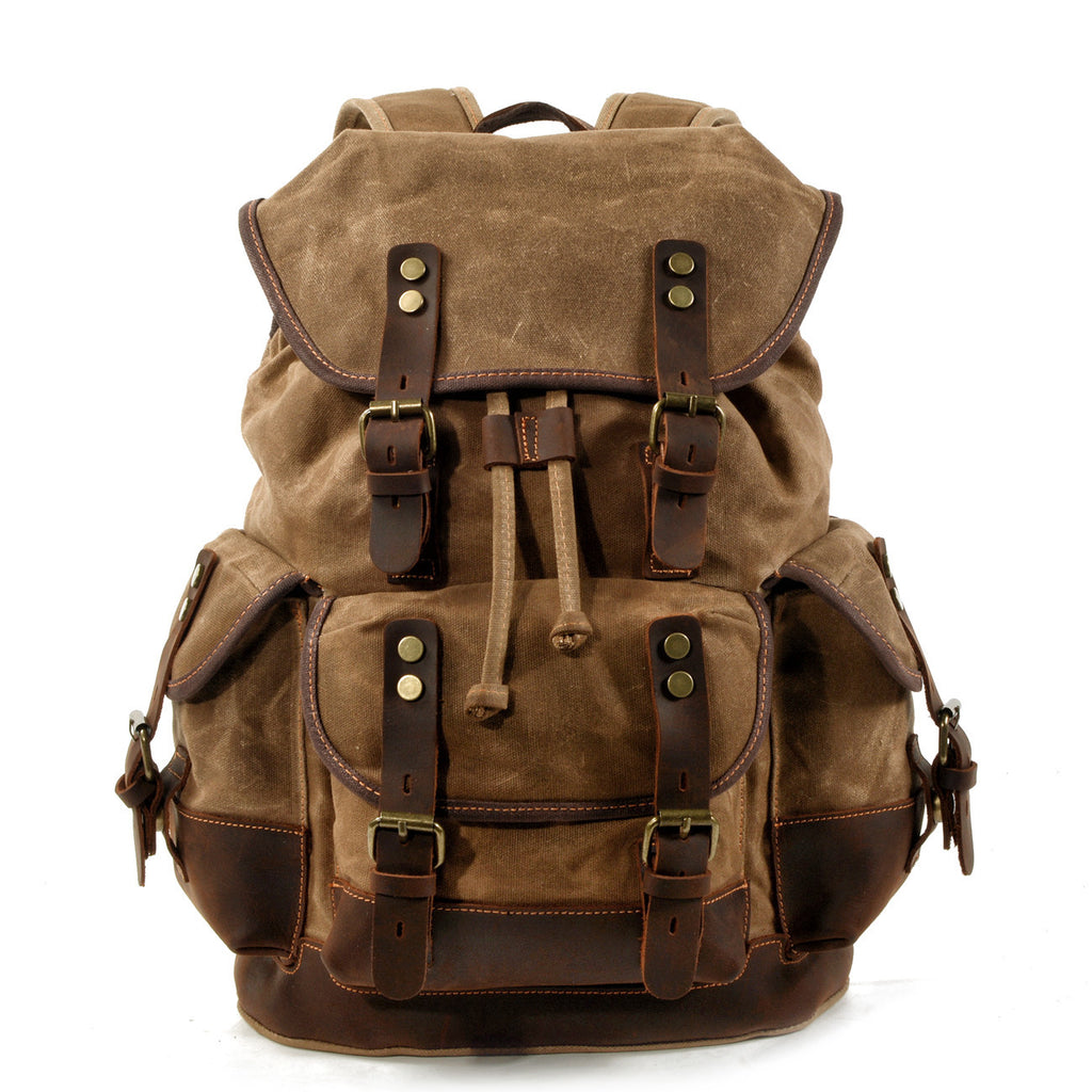 Vintage Canvas Backpack with Leather Trim for Everyday Travel 1