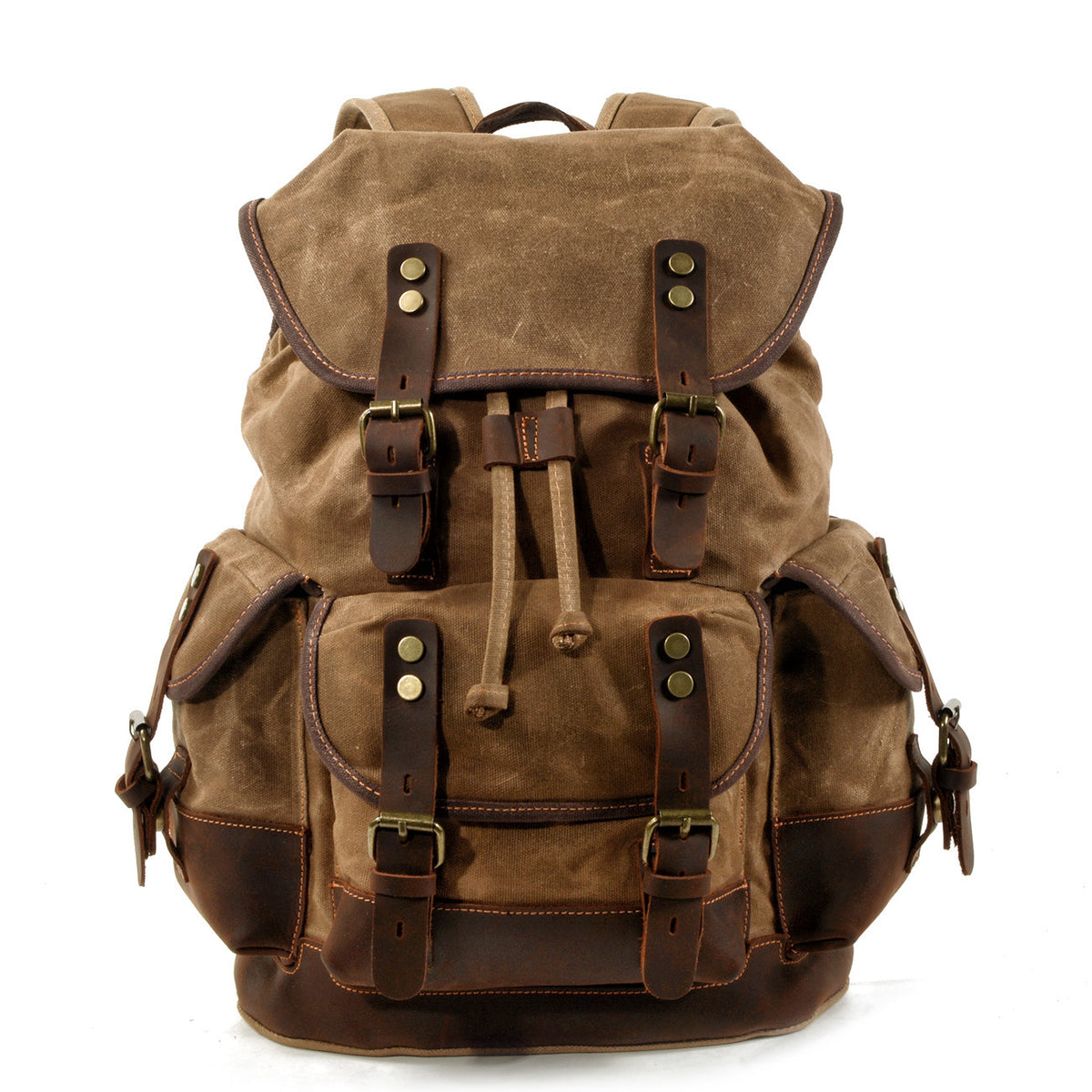 Vintage Canvas Backpack with Leather Trim for Everyday Travel 1
