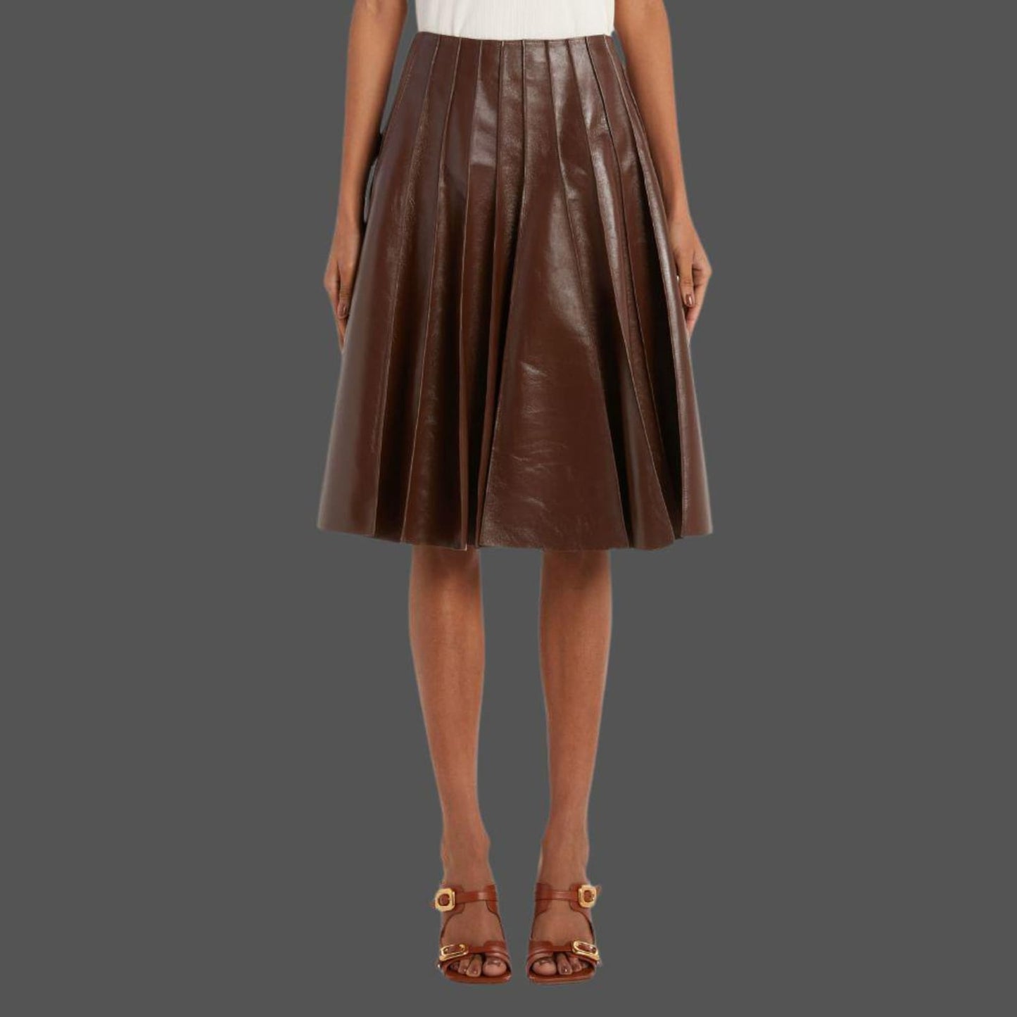 Tailor Made Real Leather Skirt