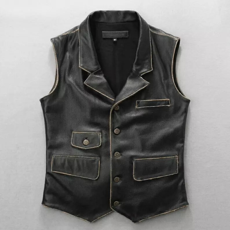 Cowboy Vest Genuine Leather