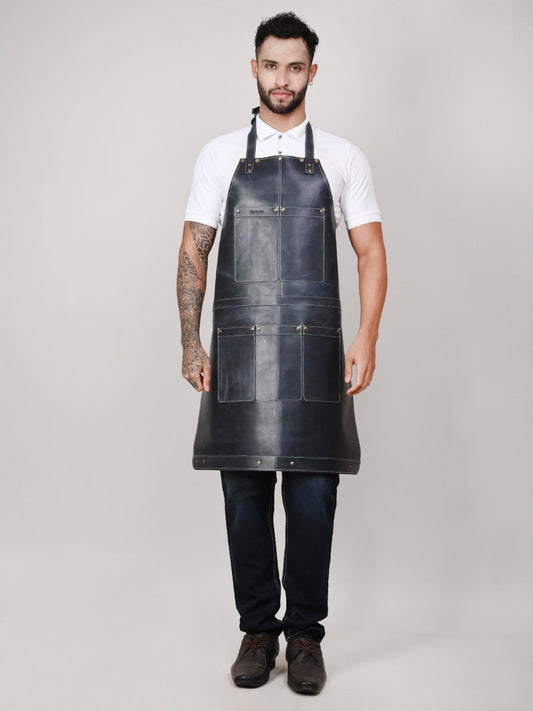 Genuine leather woodworking apron