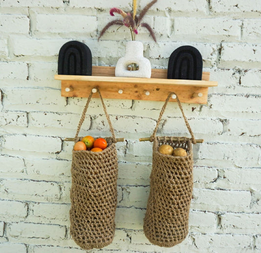 jute kitchen hanging fruit vegetable basket