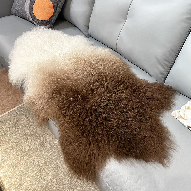 Genuine Sheepskin Rug with Curly Wool for Sofas and Chairs