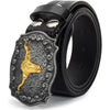 Western Longhorn Cowboy Leather Belt