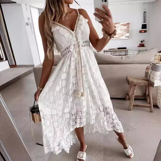 Crochet Lace Maxi Dress for Women