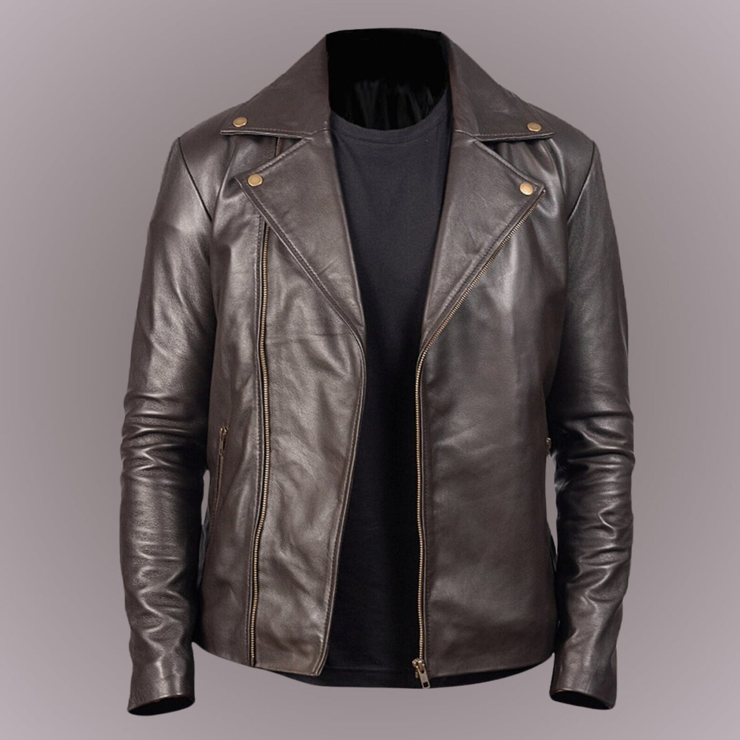 Men Biker Leather Riding Jacket