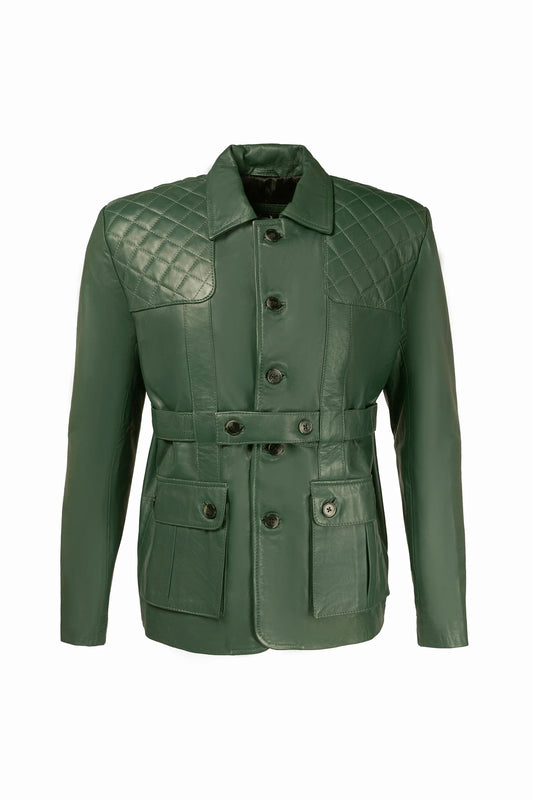 Women's Green Genuine Leather Jacket