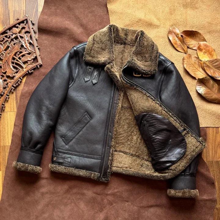 Men’s Real Shearling Bomber Leather Jacket