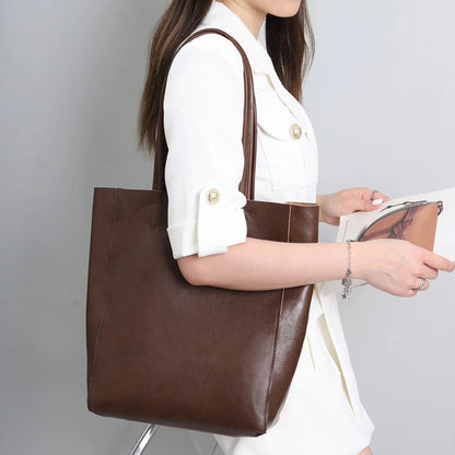 Genuine Leather Shopper Tote Bag for Women