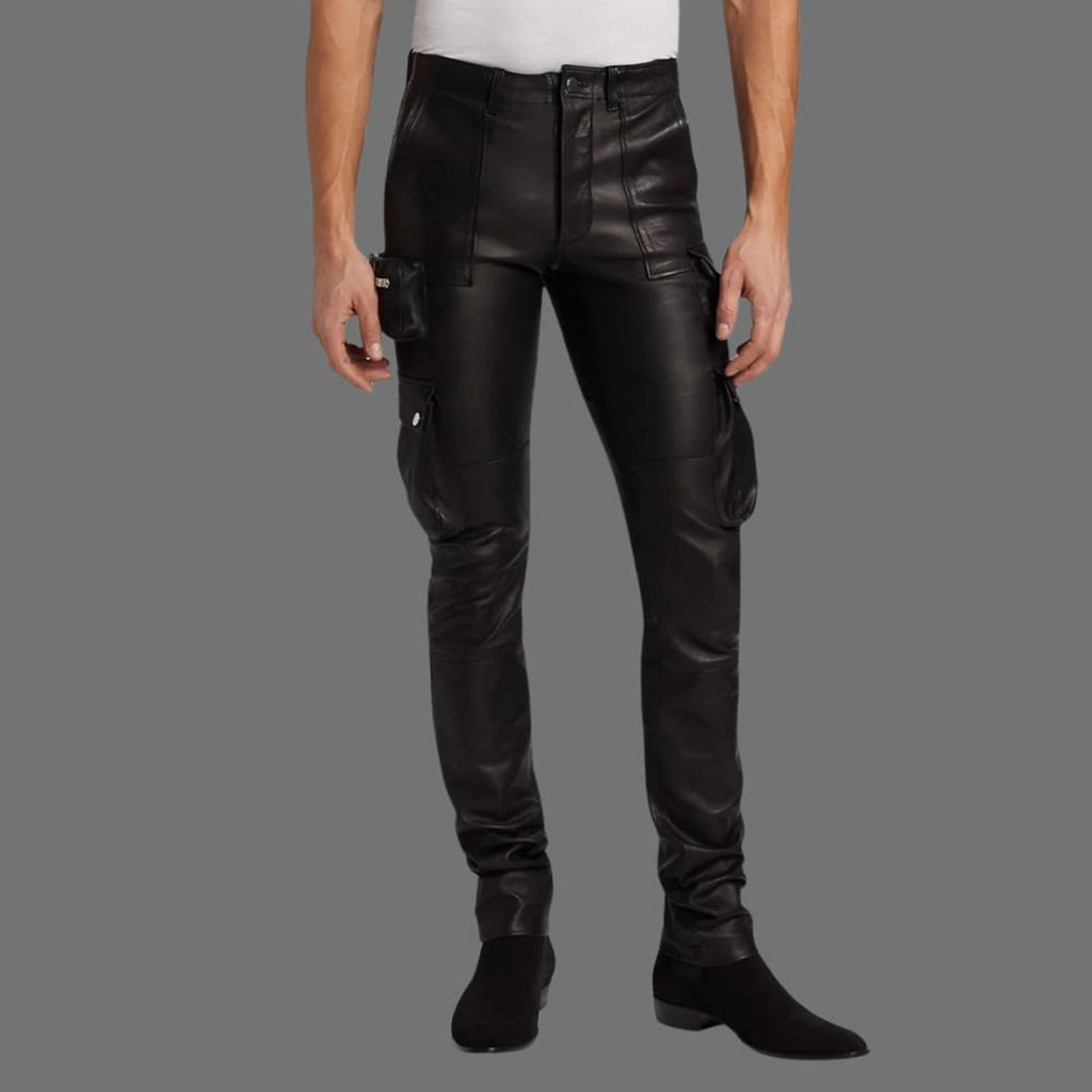 Motorcycle Real Leather Pants Men