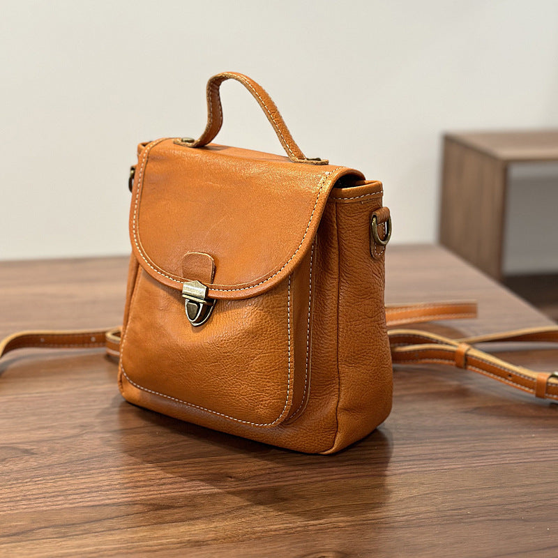 Small Genuine Leather Backpack for Women