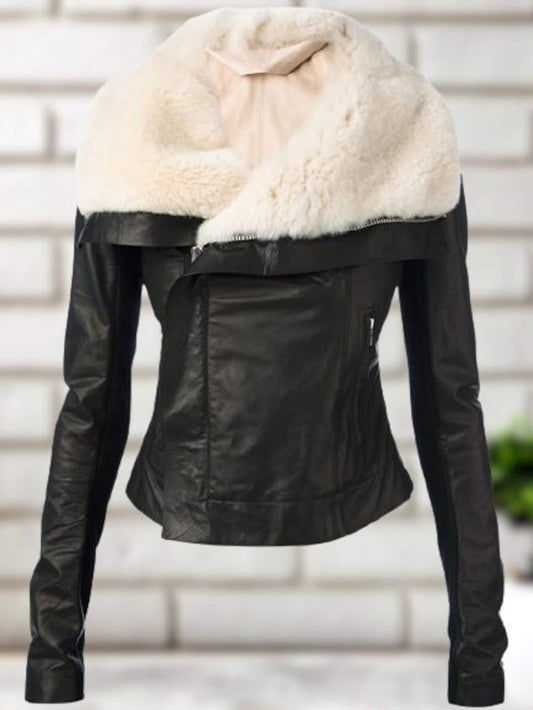 Women Leather Jacket Shearling Sheepskin