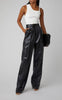 Women's leather long floor length Pant