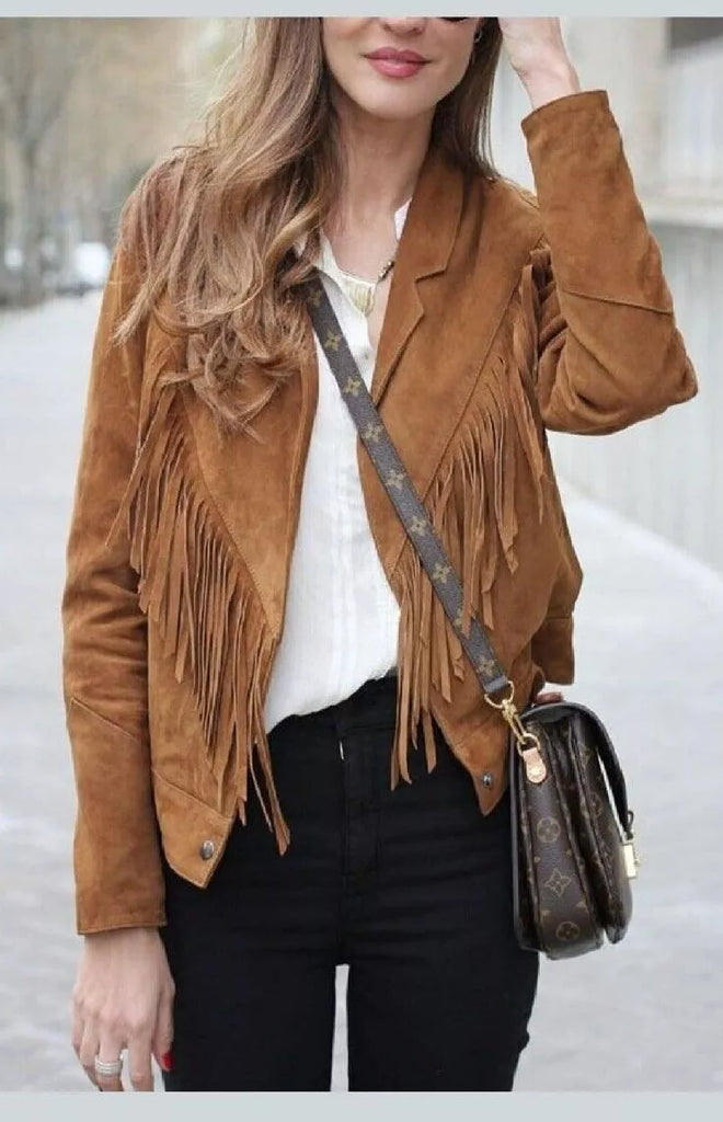 Western Cow Girl Suede Leather Jacket