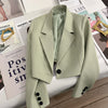 Short women blazer cropped suit jacket petite fit 1 S