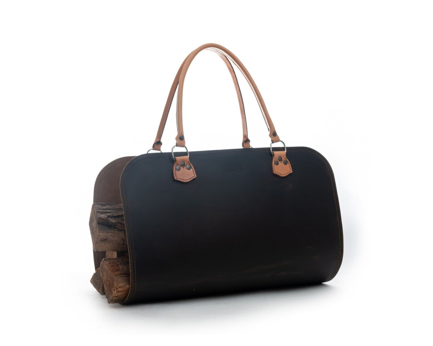 Genuine Leather Wood Carrier Harvesting Bag