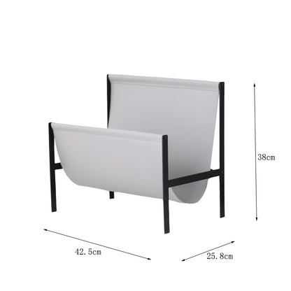 Modern leather metal magazine rack stand