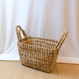 Large Trapezoid Dried Water hyacinth Storage Basket With Handle