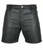 Men Real Cowhide Leather Casual Shorts