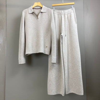 Women’s Real Cashmere Sweater and Pants Lounge Set