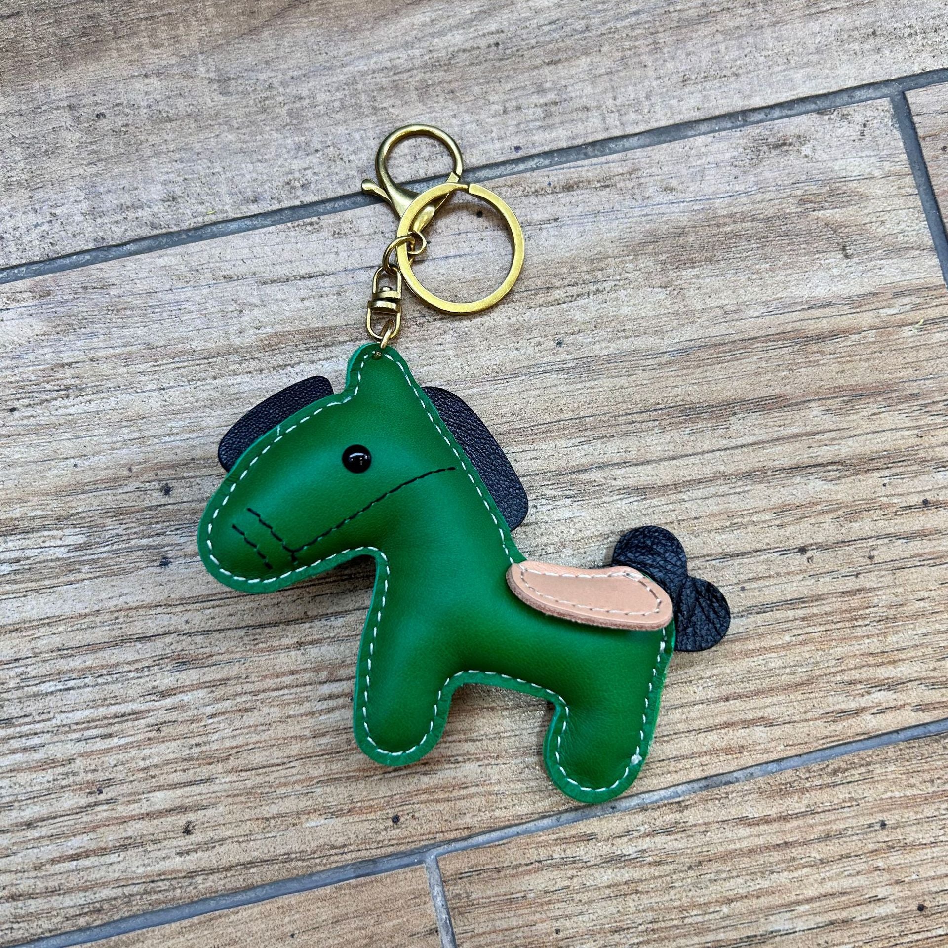 Leather horse keychain cute pony bag charm gift accessory 1