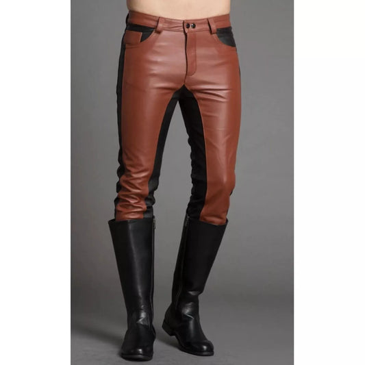 Men's Leather Jeans Style Pant