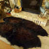 Large Sheepskin Rug Dark Brown Black