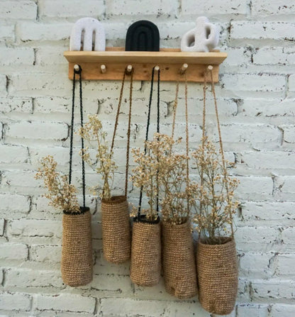 Jute Crochet hanging basket for fall Autumn