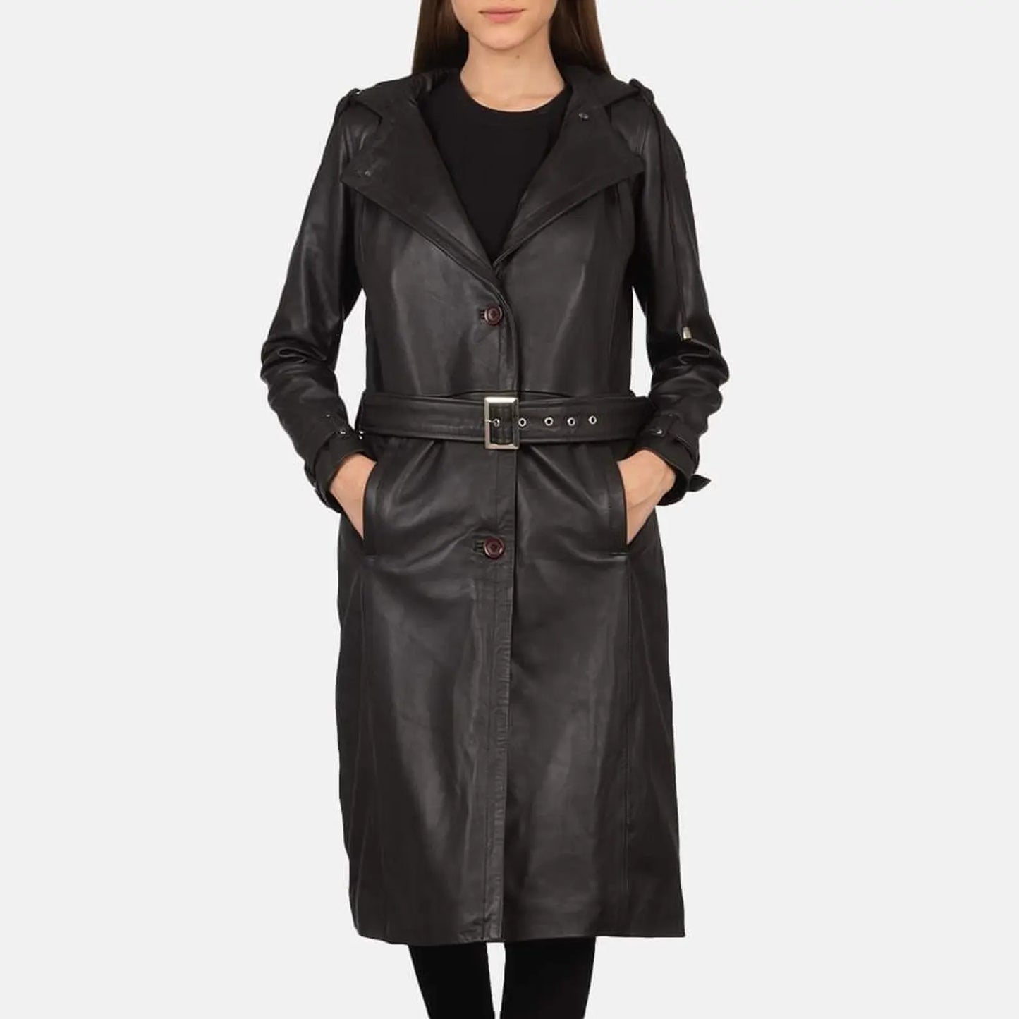 real leather trench coat women