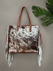 Genuine Cowhide Tote Purse With Fringes