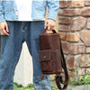 Leather Men Messenger Bags Cylindrical Style