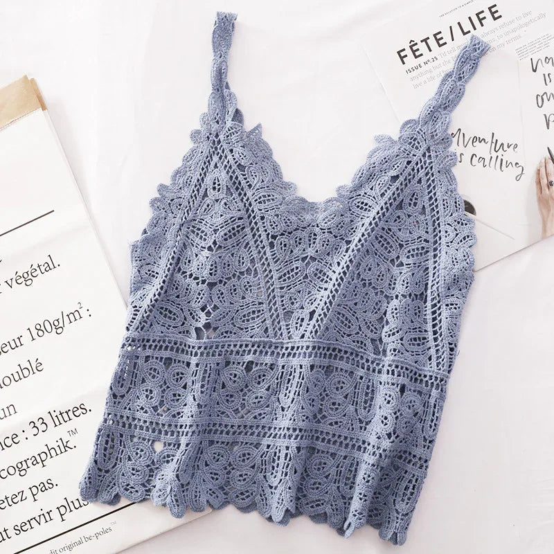 Crochet lace openwork camisole vest top 1