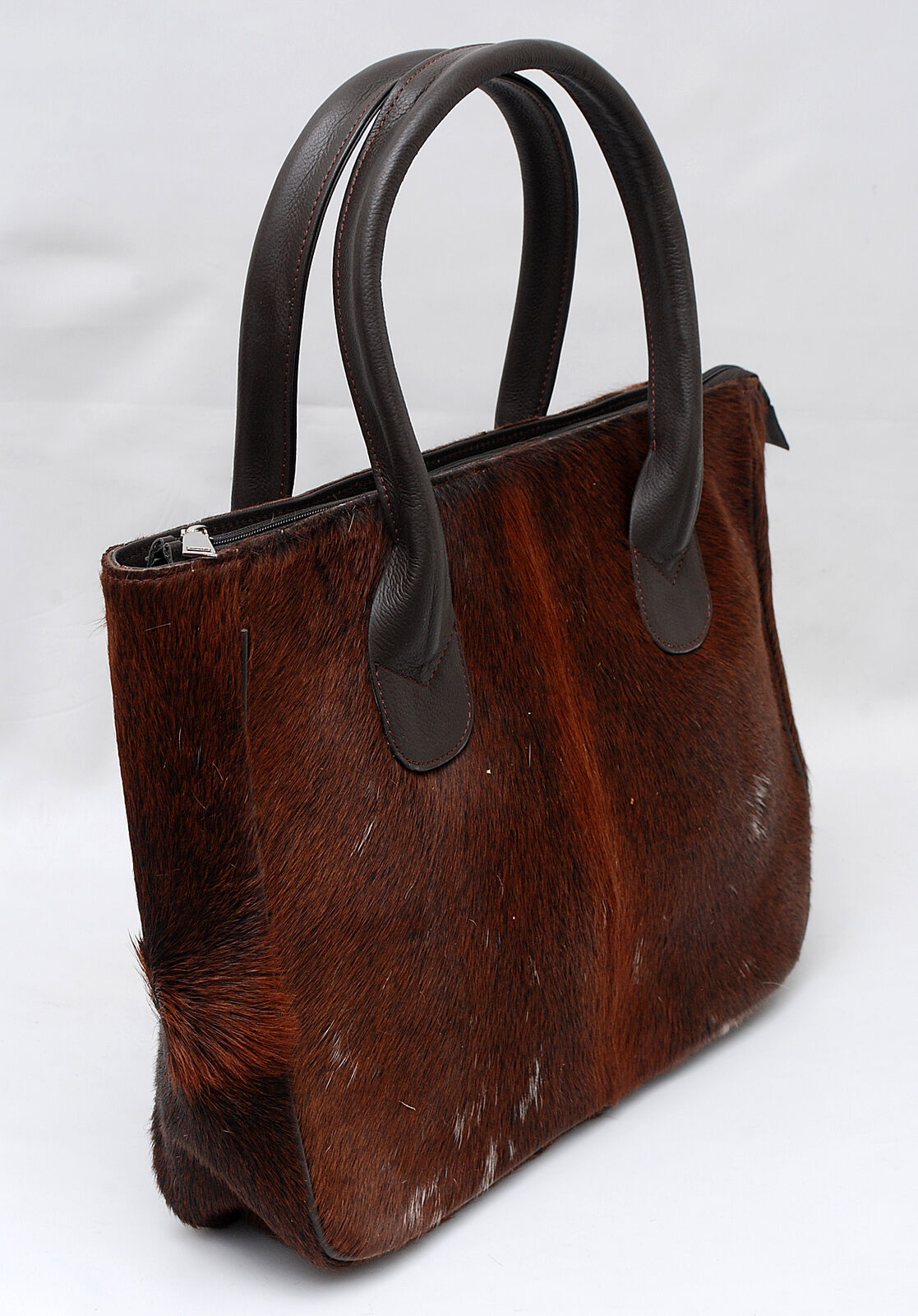 Dark Brown Cowhide Ladies Shoulder Purse