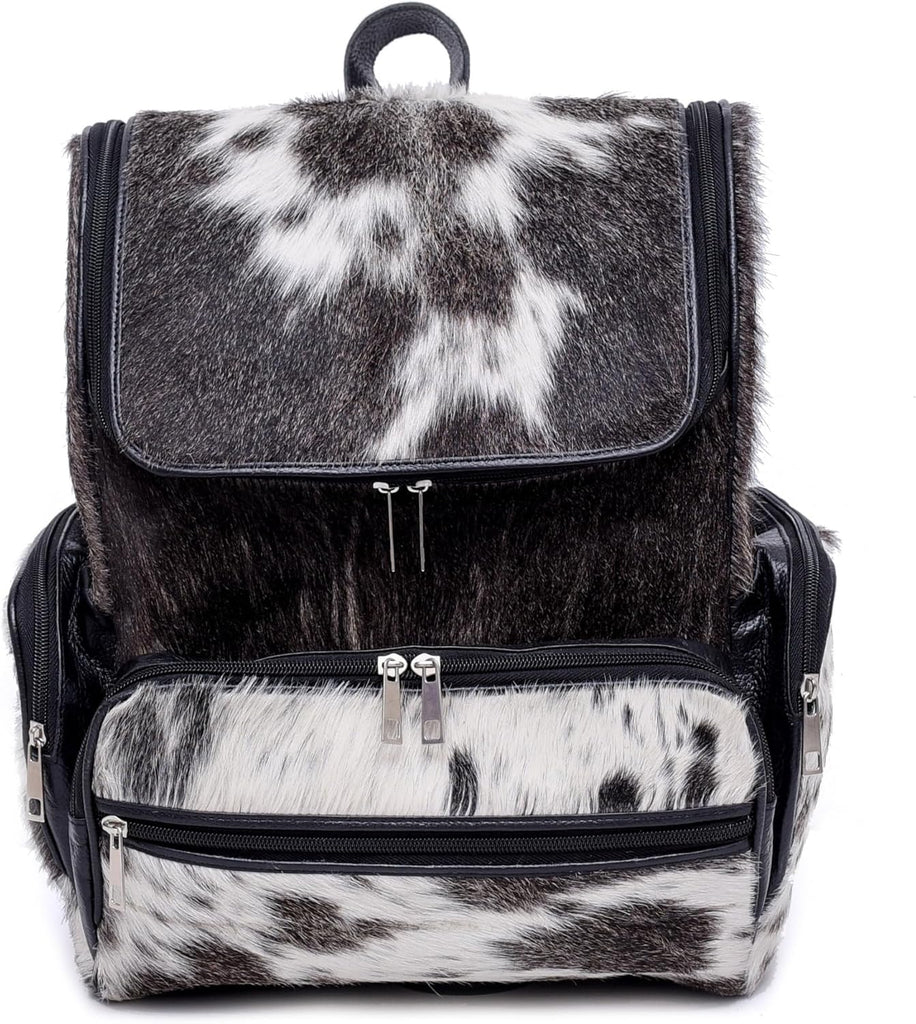 Cowhide Backpack Rucksack Purse with Laptop Compartment