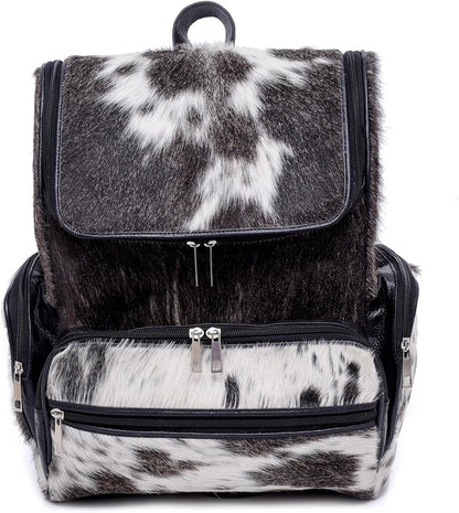Cowhide Backpack Rucksack Purse with Laptop Compartment