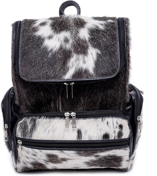 Cowhide Backpack Rucksack Purse with Laptop Compartment