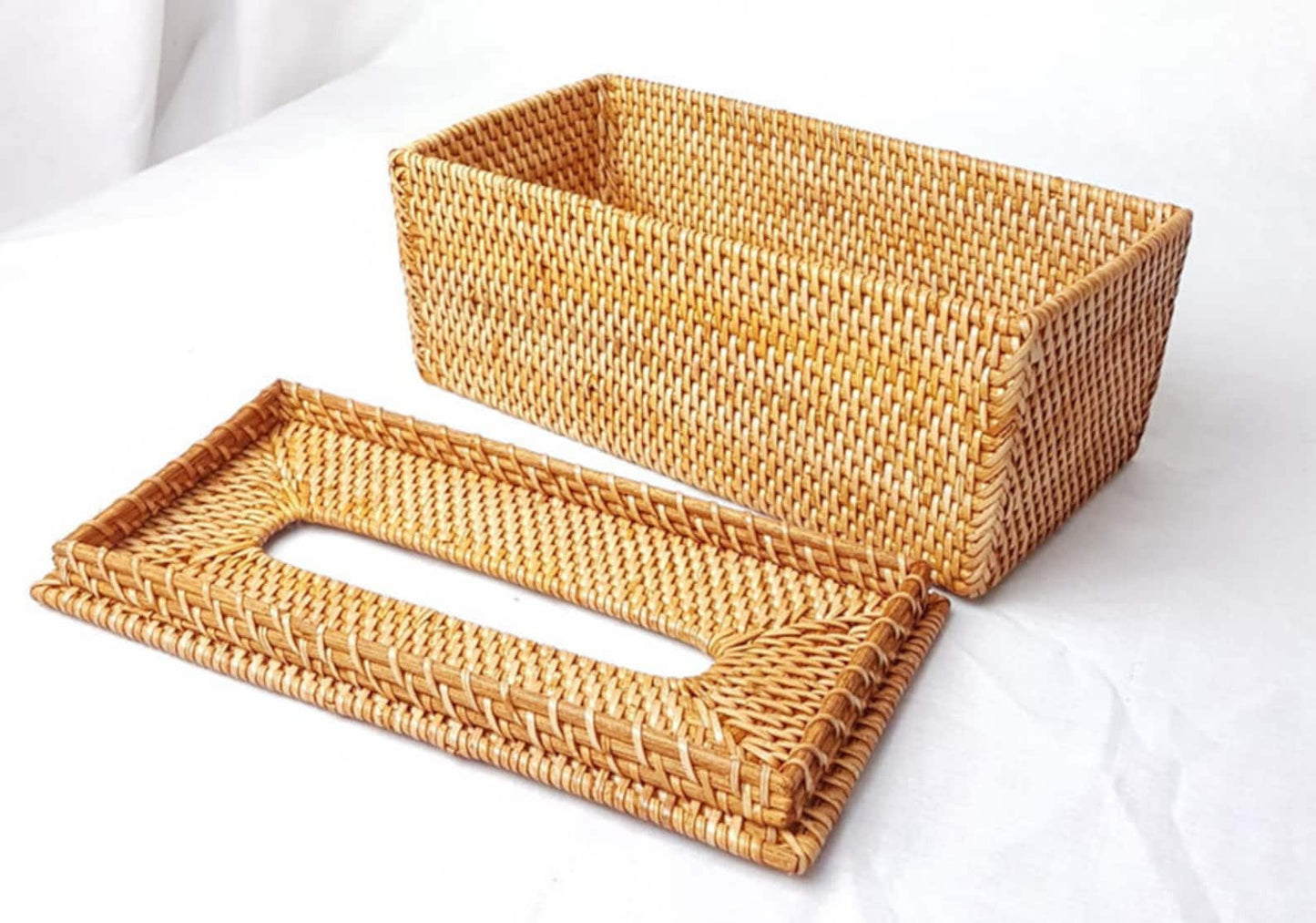 Rattan Tissue Box Rectangular