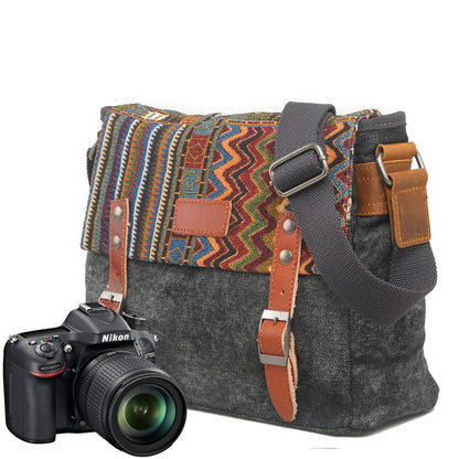 Canvas Camera Bag for DSLR and Mirrorless Cameras with Padded Insert 1