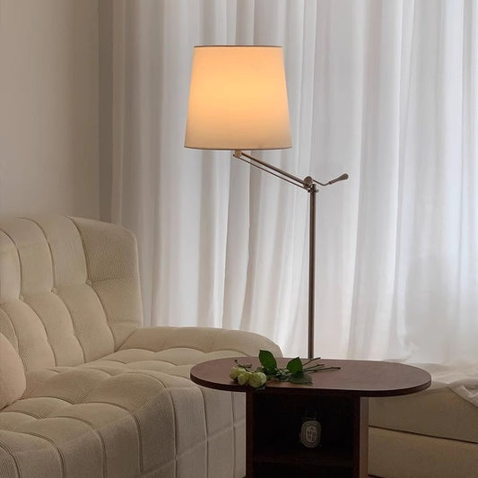 Modern Folding Arm Floor Lamp with Fabric Shade