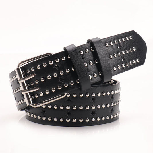 Star studded punk belt for women 1