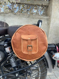 Combo Brown Leather Motorcycle Pannier Side Bag