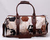 Natural cowhide duffel luggage bag