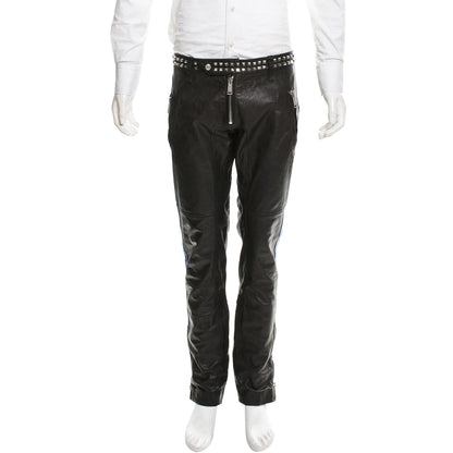 Men's Genuine Leather Studded Pants