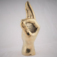 Brass hand ok sign sculpture finger