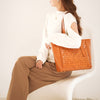 Woven Leather Tote Bag for Women Large Capacity