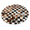 Genuine Round Hair On Cowhide Patchwork