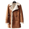 Men’s Brown Suede Shearling Trench Coat