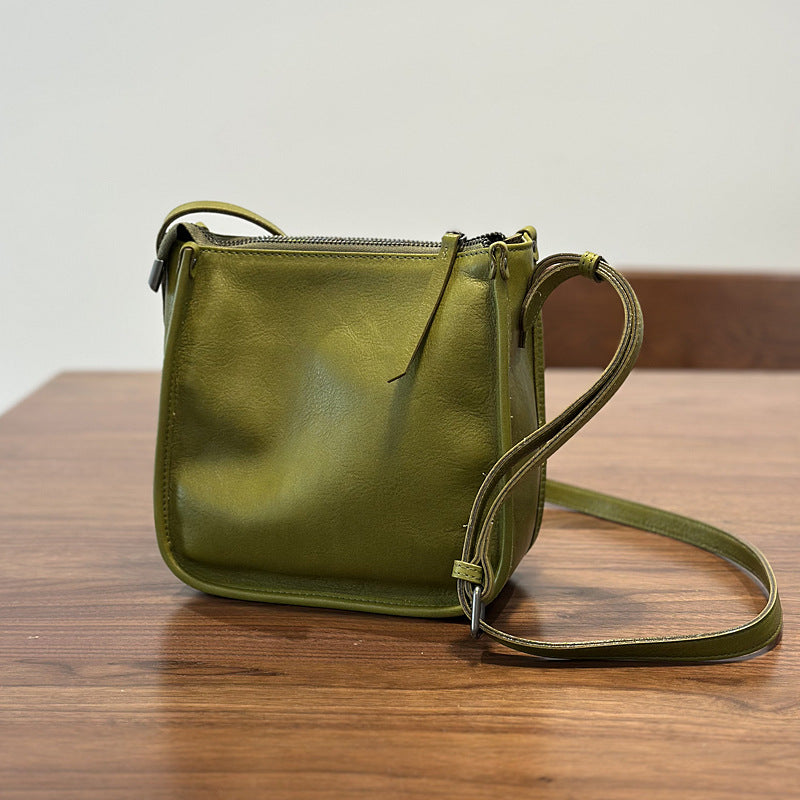 Genuine Leather Crossbody Messenger Bag for Women